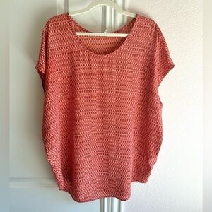 Joie Orange Silk Patterned Blouse